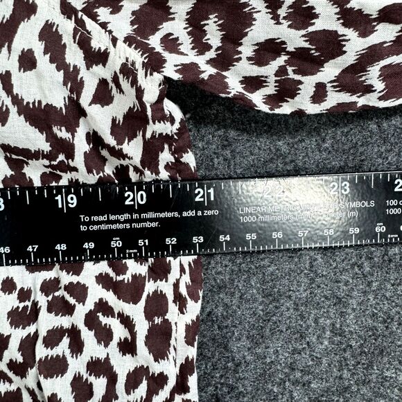 J.Crew Dress Voile Beach Shirt Women's Medium Biege Leopard Print - Picture 5 of 9